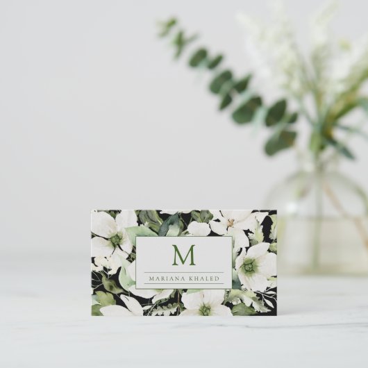 Elegante Aquarellfarben, schwarz und weiß Visitenkarte (Stehend Vorderseite)