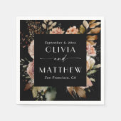 Elegante Aquarellfarben schwarzer Fall Serviette (Vorderseite)