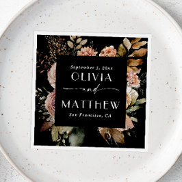 Elegante Aquarellfarben schwarzer Fall Serviette