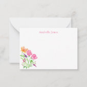 Elegante Aquarellfarben, Snapdragons und Blume Mitteilungskarte (Vorderseite)