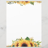 Elegante Aquarellfarben Sonnenblumen Blumen (Rückseite)