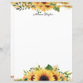 Elegante Aquarellfarben Sonnenblumen Blumen (Vorne/Hinten)