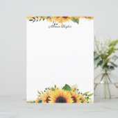 Elegante Aquarellfarben Sonnenblumen Blumen (Stehend Vorderseite)