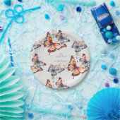 Elegante Aquarellfarben Spielerische Schmetterling Pappteller (Party)