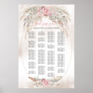 Elegante Aquarellfarben staubige Rose Pampas Alpha Poster