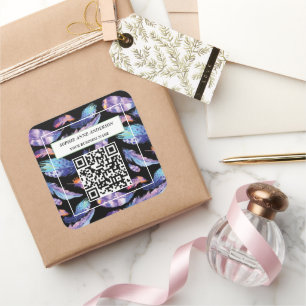 Elegante Aquarellfarben verleiht Ihrem Logo-Slogan Quadratischer Aufkleber