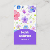 Elegante Aquarellfarben - Vertikal elegant Visitenkarte (Vorderseite)