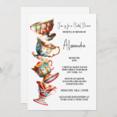 Elegante Aquarellfarben viktorianisch gestapelte T Einladung (Vorne/Hinten)