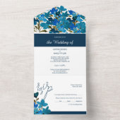 Elegante Aquarellfarben-Wildblume All In One Einladung (Innen)