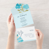 Elegante Aquarellfarben-Wildblume All In One Einladung (Abreißtisch)
