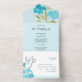 Elegante Aquarellfarben-Wildblume All In One Einladung (Innen)