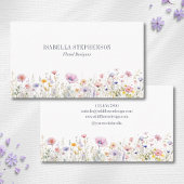 Elegante Aquarellfarben Wildblume Blumendesign Visitenkarte