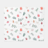 Elegante Aquarellfarben-Wildblume Fleecedecke (Vorderseite (Horizontal))