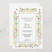 Elegante Aquarellfarben Wildblume Osterfeier Annou Ankündigung (Vorne/Hinten)