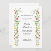 Elegante Aquarellfarben Wildblume Ostern Mittag Ankündigung (Vorne/Hinten)