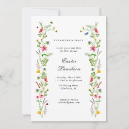 Elegante Aquarellfarben Wildblume Ostern Mittag Ankündigung