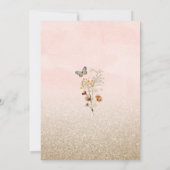 Elegante Aquarellfarben-Wildblume und Schmetterlin Einladung (Rückseite)