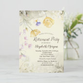 Elegante Aquarellfarben-Wildblumen - Altersvorsorg Einladung (Stehend Vorderseite)