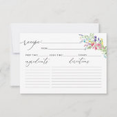 Elegante Aquarellfarben-Wildblumen Empfehlungskart (Vorderseite)