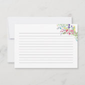 Elegante Aquarellfarben-Wildblumen Empfehlungskart (Rückseite)