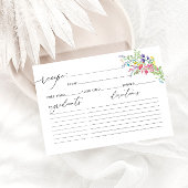 Elegante Aquarellfarben-Wildblumen Empfehlungskart