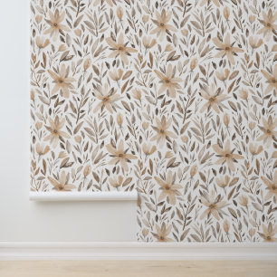 Elegante Aquarellfarben Wildblumen Erdnähe Tapete