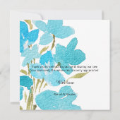 Elegante Aquarellfarben Wildblumen Flat Dankeschön Dankeskarte (Rückseite)