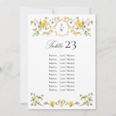 Elegante Aquarellfarben-Wildblumen Seatekarte Einladung (Vorderseite)