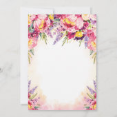 Elegante Aquarellfarbene Blume Quinceañera Einladung (Rückseite)
