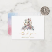 Elegante Aquarellfarbene, rosafarbene Lila Mitteilungskarte (Vorderseite/Rückseite Beispiel)