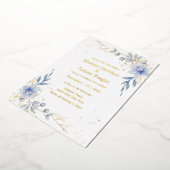 elegante Aquarellfarbenhochzeit in blauem Blau Folieneinladung (Gedreht)