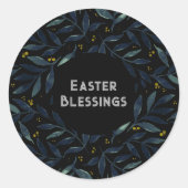 Elegante Aquarellfärbung Ästersticker Runder Aufkleber (Vorderseite)