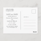 Elegante Aquarellfärbung Botanisch Save the Date Postkarte (Rückseite)