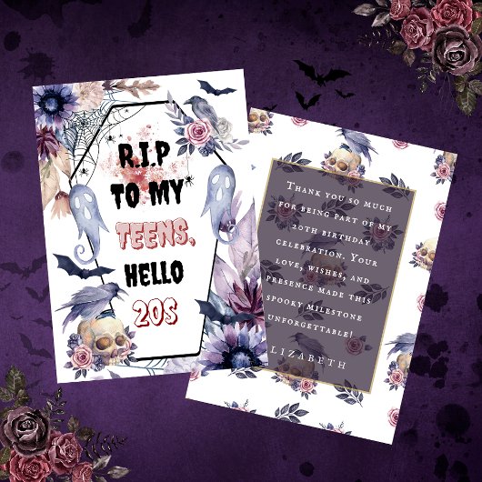 Elegante Aquarellfärbung zwischen rip 20 Erwachsen Dankeskarte