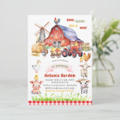 Elegante Aquarellfarm 1. Geburtstag Einladung (Stehend Vorderseite)