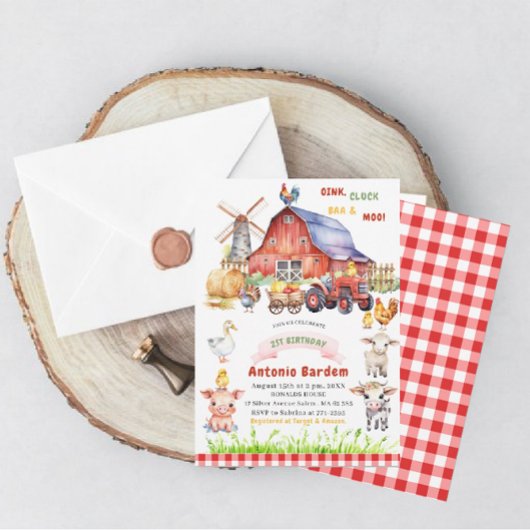 Elegante Aquarellfarm 2. Geburtstag Einladung