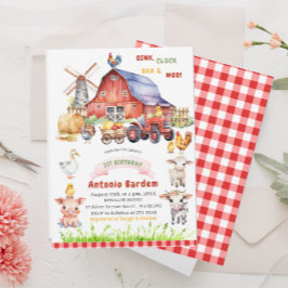 Elegante Aquarellfarm 3. Geburtstag Einladung