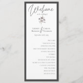 Elegante Aquarellfeier dunkelgrau Programm (Vorderseite)