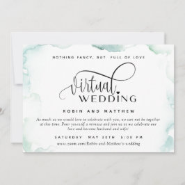 Elegante Aquarellflächen, Online Virtual Wedding Einladung