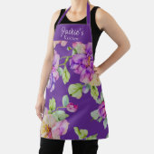 Elegante Aquarellfloralen personalisieren den Name Schürze (InSitu)