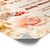 Elegante Aquarellgarten Blume Begrüßungszeichen Poster (Ecke)