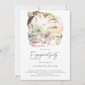 Elegante Aquarellgarten Engagement Party Einladung (Vorderseite)