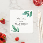 Elegante Aquarellgarten Hochzeit Serviette (Beispiel)