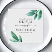 Elegante Aquarellgarten Hochzeit Serviette