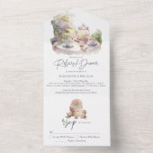 Elegante Aquarellgarten Probe Abendessen All In One Einladung (Innen Boden)