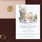 Elegante Aquarellgarten Probe Abendessen Einladung