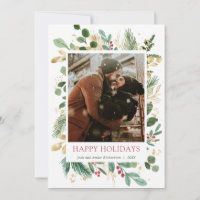 Elegante Aquarellgoldfolie Rote Holen Weihnachten