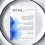 Elegante Aquarellhochzeit Menükarte<br><div class="desc">Elegante Aquarell nautisch blaue Skript Hochzeitsmenü. Geeignet zum Geburtstag,  Jubiläum und jedes andere Party. Bitte kontaktieren Sie mich,  wenn Sie weitere Informationen benötigen.</div>