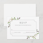 Elegante Aquarellkarte RSVP Karte (Vorne/Hinten)