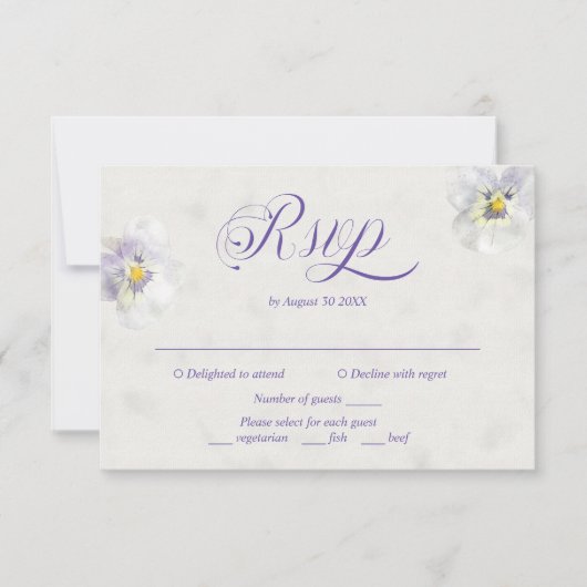 Elegante Aquarellkarte RSVP Karte (Vorderseite)